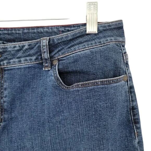 Vintage Signature Straight Leg Jeans Dark Wash Blue Women Sz 14 Stretch Classic - Picture 5 of 11